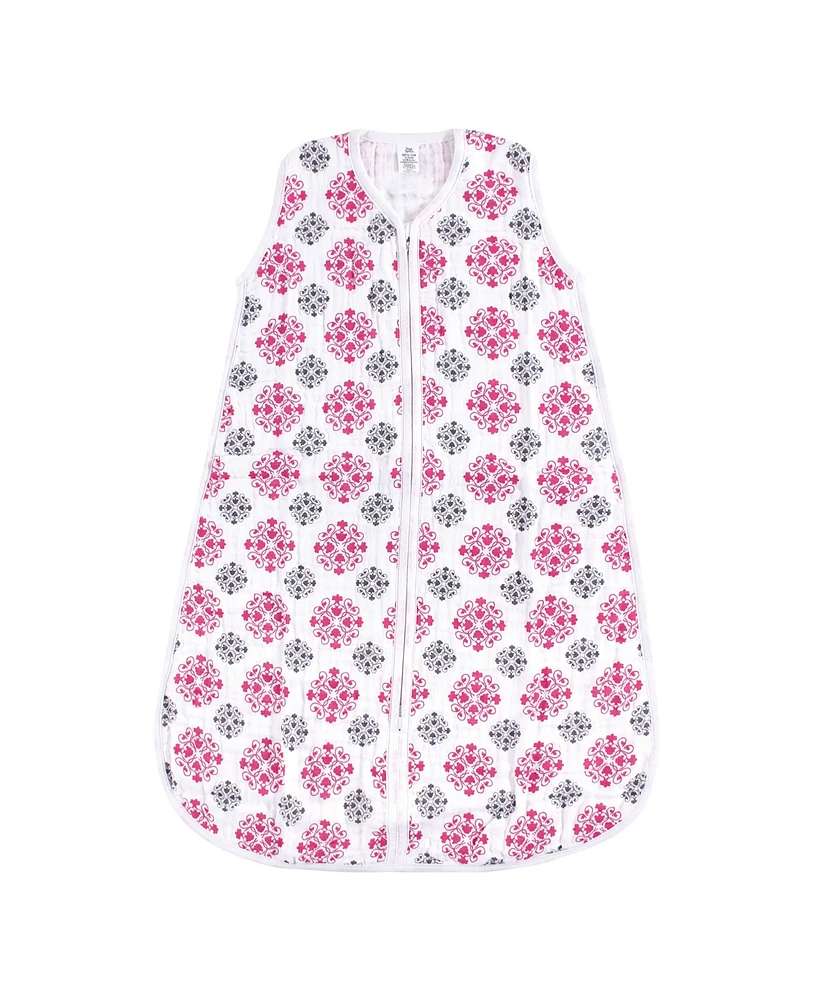 Yoga Sprout Baby Girls Sleeveless Muslin Cotton Sleeping Bag, Sack, Blanket, Flamingo, 0-6 Months