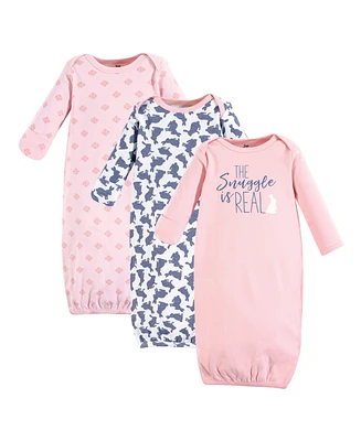 Yoga Sprout Baby Girls Cotton Long-Sleeve Gowns 3pk