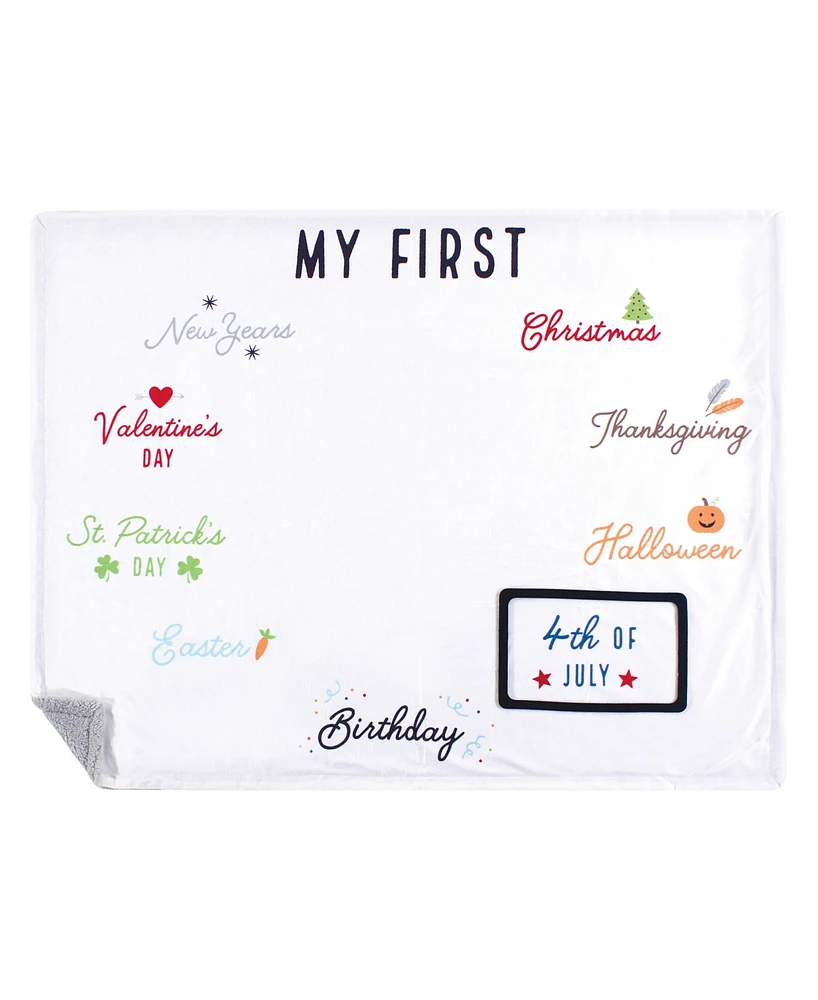 Hudson Baby Milestone Plush Blanket