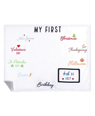 Hudson Baby Milestone Plush Blanket