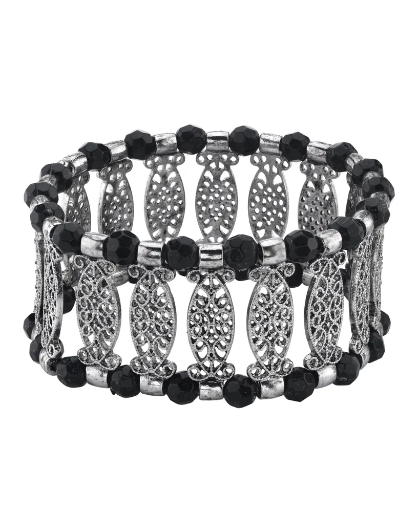 2028 Silver-Tone Stretch Bracelet