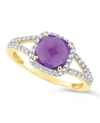 Amethyst (1-1/3 ct. t.w.) and Lab Grown White Sapphire (1/4 Ring 10k Yellow Gold