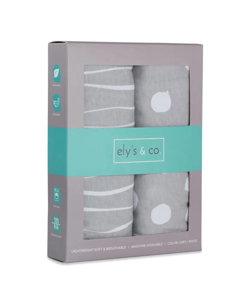 Ely's & Co. Cotton Jersey Knit Changing Pad Cover Set and Cradle Sheet Set 2 Pack