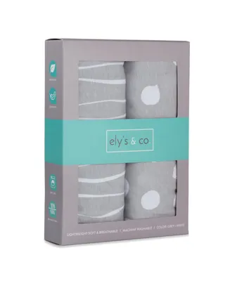 Ely's & Co. Cotton Jersey Knit Changing Pad Cover Set and Cradle Sheet Set 2 Pack