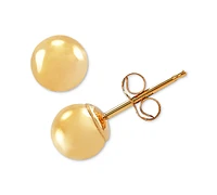 3-Pc. Set Cutured Freshwater Pearl (3-3/4mm), Cubic Zirconia & Polished Round Stud Earrings in 10k Gold