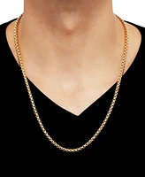 Rounded Box Link 24" Chain Necklace in 18k Gold-Plated Sterling Silver