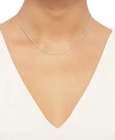 14k White Gold Necklace, 16" Light Rope Chain (1mm)