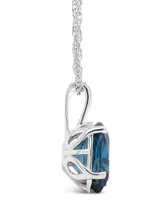 London Blue Topaz (3 ct. t.w.) Pendant Necklace in Sterling Silver