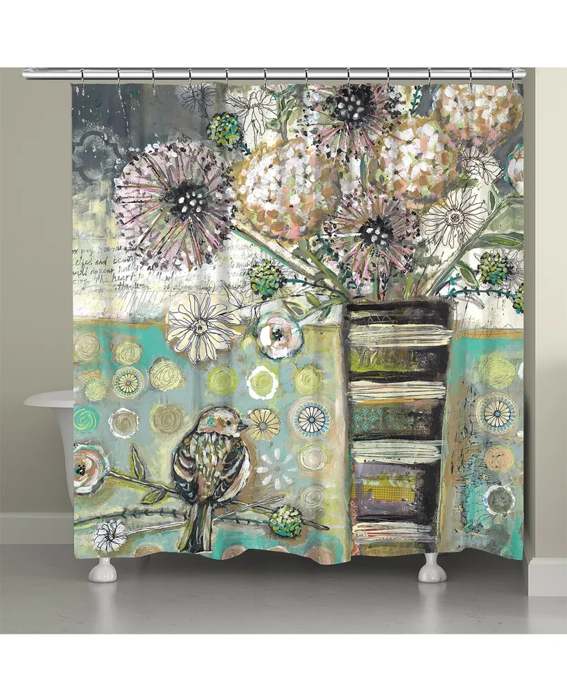 Laural Home Bird and Bouquet Shower Curtain