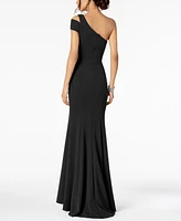 Betsy & Adam One-Shoulder A-Line Gown