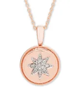 Diamond Accent Starburst Pendant 14K Yellow or Rose Gold