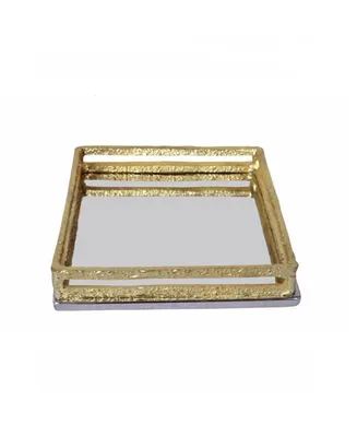 Classic Touch Square Napkin Holder with Gold-Tone Loop Design