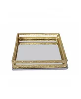 Classic Touch Square Napkin Holder with Gold-Tone Loop Design