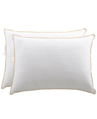 Cheer Collection 300 Thread Count Damask Striped 2-Pack Pillows, Standard