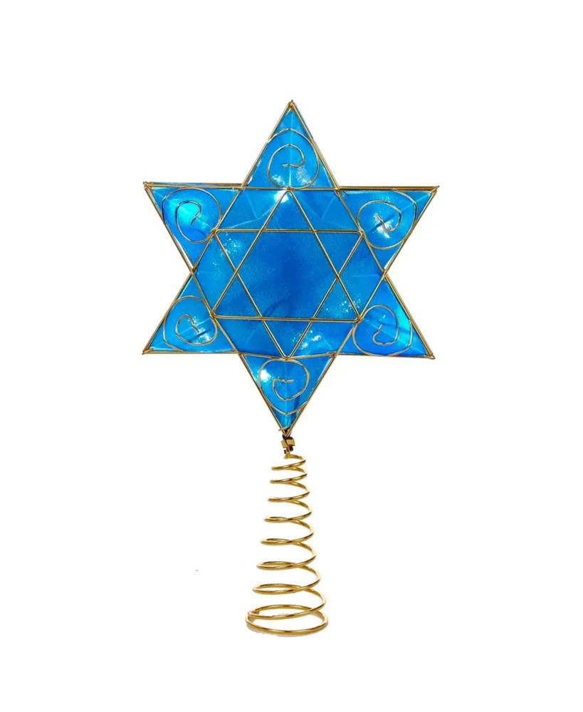 Kurt Adler Battery-Operated Hanukkah Tree Topper with Led Lights