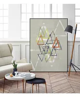 Giant Art 20" x 16" Stamped Triangles Ii Art Block Framed Canvas