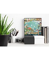 Giant Art 30" x 30" Abstract Marina Iv Art Block Framed Canvas