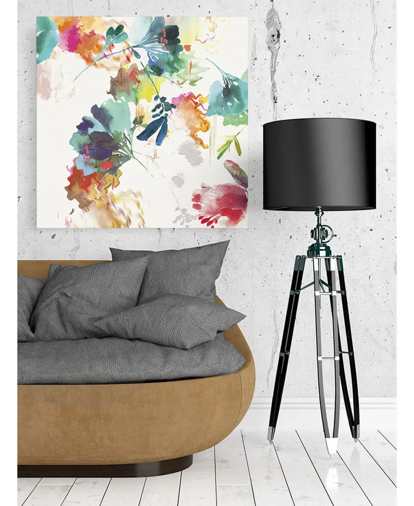 Giant Art 30" x 30" Glitchy Floral Ii Museum Mounted Canvas Print