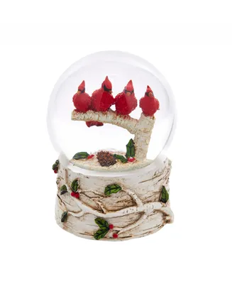 Kurt Adler 100MM Cardinals With Tree Musical Water Globe