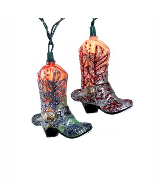 Kurt Adler 10-Light Boots with Glitter Indoor Light Set