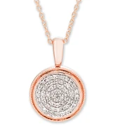 Diamond (1/5 ct. t.w.) Pave Pendant in 14k Yellow or Rose Gold