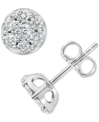 Forever Grown Diamonds Lab-Created Diamond Cluster Stud Earrings (1 ct. t.w.) in Sterling Silver