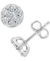 Forever Grown Diamonds Lab-Created Diamond Cluster Stud Earrings (1 ct. t.w.) in Sterling Silver