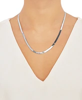 Herringbone Link 20" Chain Necklace in Sterling Silver