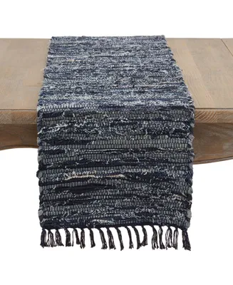 Saro Lifestyle Denim Chindi Table Runner