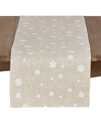 Saro Lifestyle Poly Blend Christmas Runner with Snowflake Design