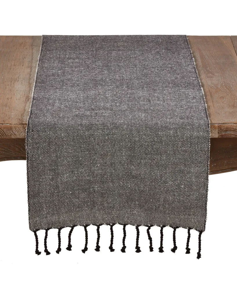 Saro Lifestyle Tasseled Cotton and Jute Runner