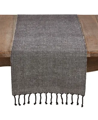 Saro Lifestyle Tasseled Cotton and Jute Runner