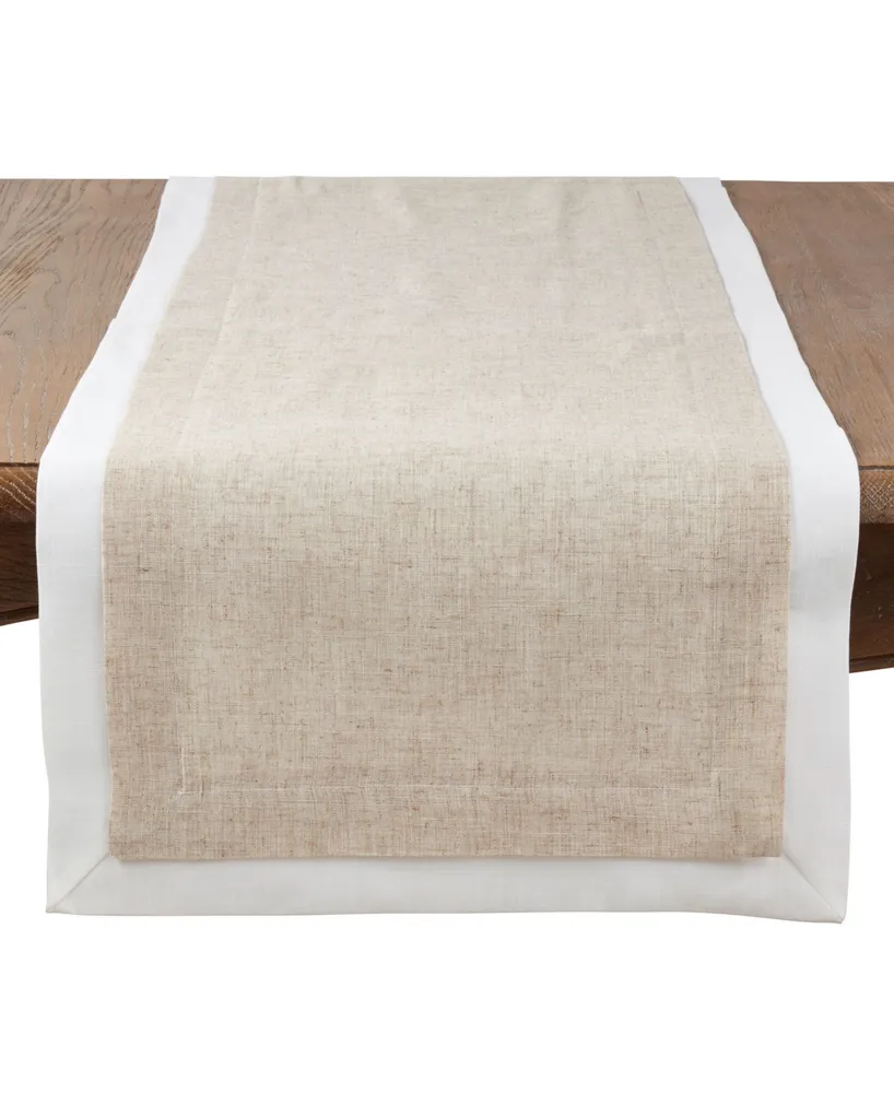 Saro Lifestyle Double Layer Table Runner with Thick Border Design