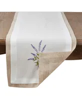 Saro Lifestyle Double Layer Table Runner with Lavender Design