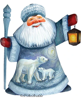 G.DeBrekht Woodcarved and Hand Painted Santa Polar Story Figurine