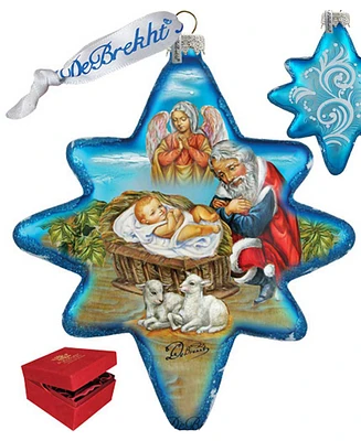 G.DeBrekht Limited Edition Regal Nativity Snowflake Glass Ornament