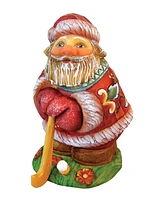 G.DeBrekht Mini Golfer Santa On Base Figurine