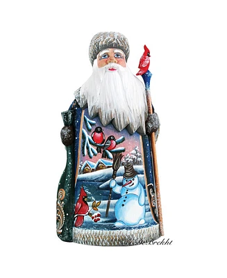 G.DeBrekht Woodcarved and Hand Painted Snowman Play Handcarved Santa