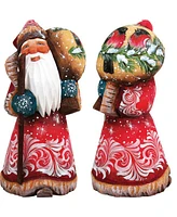 G.DeBrekht Woodcarved and Hand Painted Winter Chorus Yuletide Santa Figurine