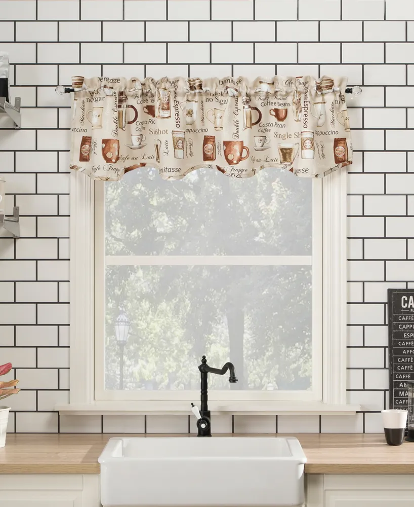 Bristol Coffee Shop Semi-Sheer Rod Pocket Kitchen Curtain Valance