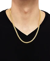 Cuban Link 22" Chain Necklace in 18k Gold-Plated Sterling Silver