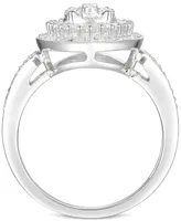 Diamond Oval Cluster Statement Ring (1 ct. t.w.) 14k White Gold