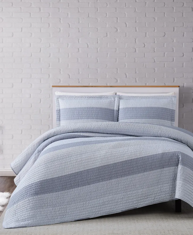 Truly Soft Multi Stripe King Quilt Set