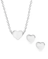Rhona Sutton 4 Kids Children's Heart Pendant Necklace Stud Earrings Set in Sterling Silver