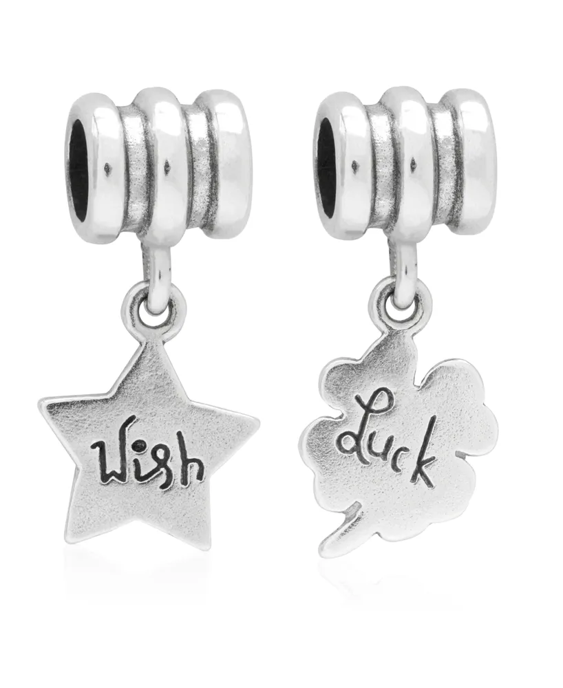 Rhona Sutton 4 Kids Children's Wish Luck Drop Charms - Set of 2 in Sterling Silver