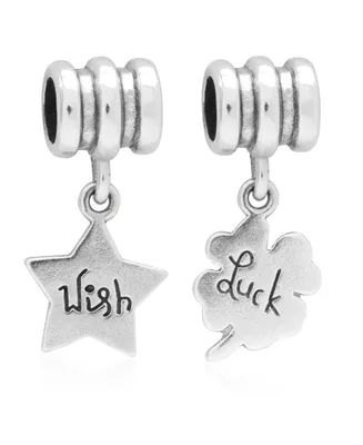 Rhona Sutton 4 Kids Children's Wish Luck Drop Charms - Set of 2 in Sterling Silver
