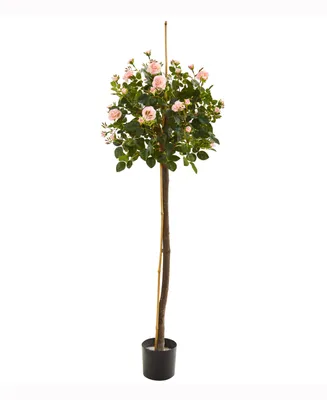 Nearly Natural 4ft. Rose Topiary Artificial Tree