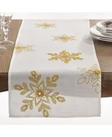 Saro Lifestyle Nivalis Collection Snowflake Design Runner