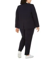 Bar Iii Trendy Plus Size Open Front Blazer Tie Neck Blouse Ankle Pants Created For Macys