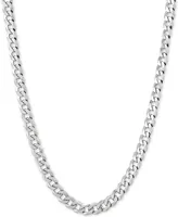 Flat Curb Link 24" Chain Necklace in Sterling Silver